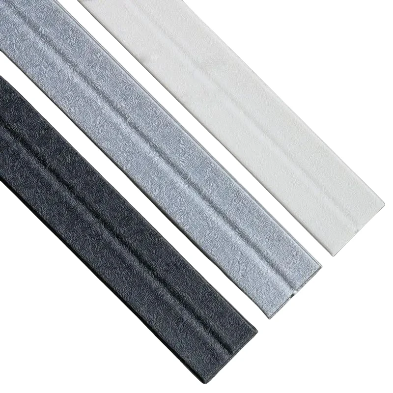 Quality Wholesale Moulding Kitchen Brushed Gold Wpc Self-Adhesive Skirting Boards With Cable Truck