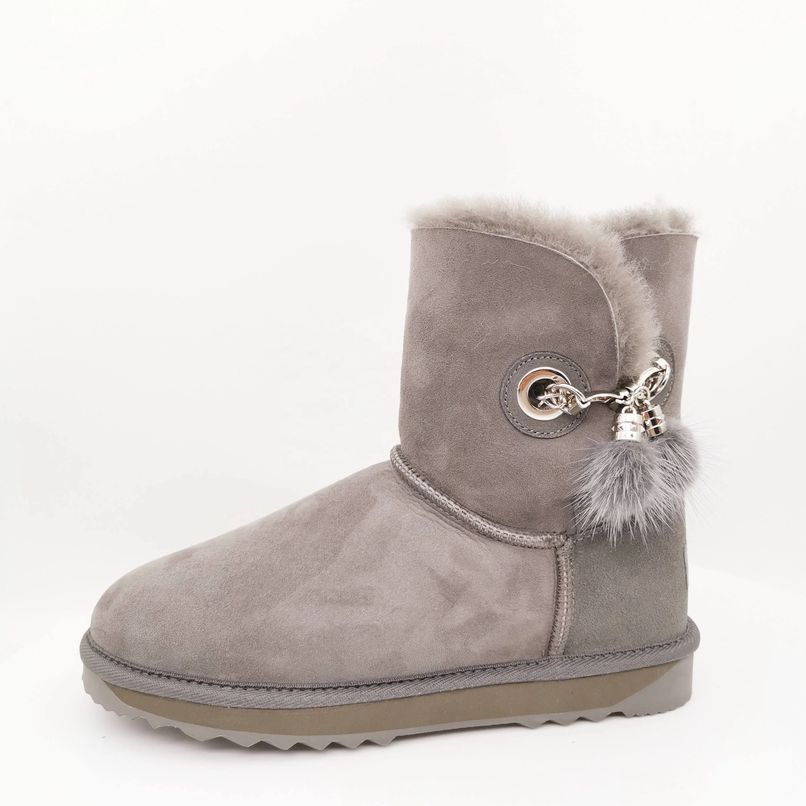 HQB-WS249 custom high quality winter boots genuine sheepskin boots woman sheepskin snow boots