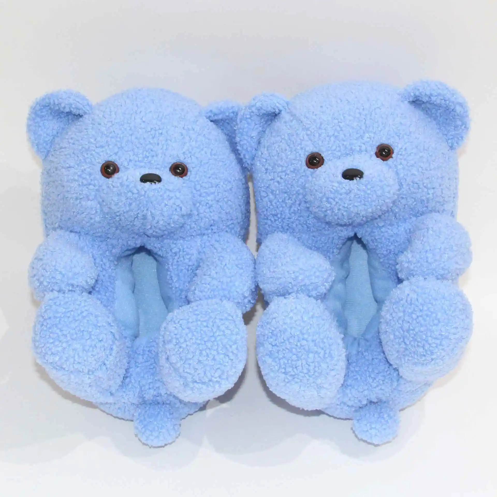 China factory wholesale animal plush shoes winter indoor slippers warm teddy bear shoes 2021 best-selling plush animal shoes