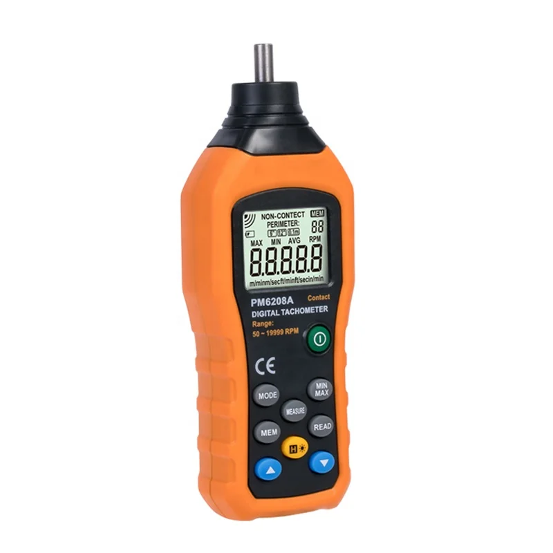 Bostek PM6208A Ручной портативный цифровой тахометр В переменного тока 50 - 99999 ОБ/мин высокого качества об/мин измеритель скорости для лабораторных испытаний