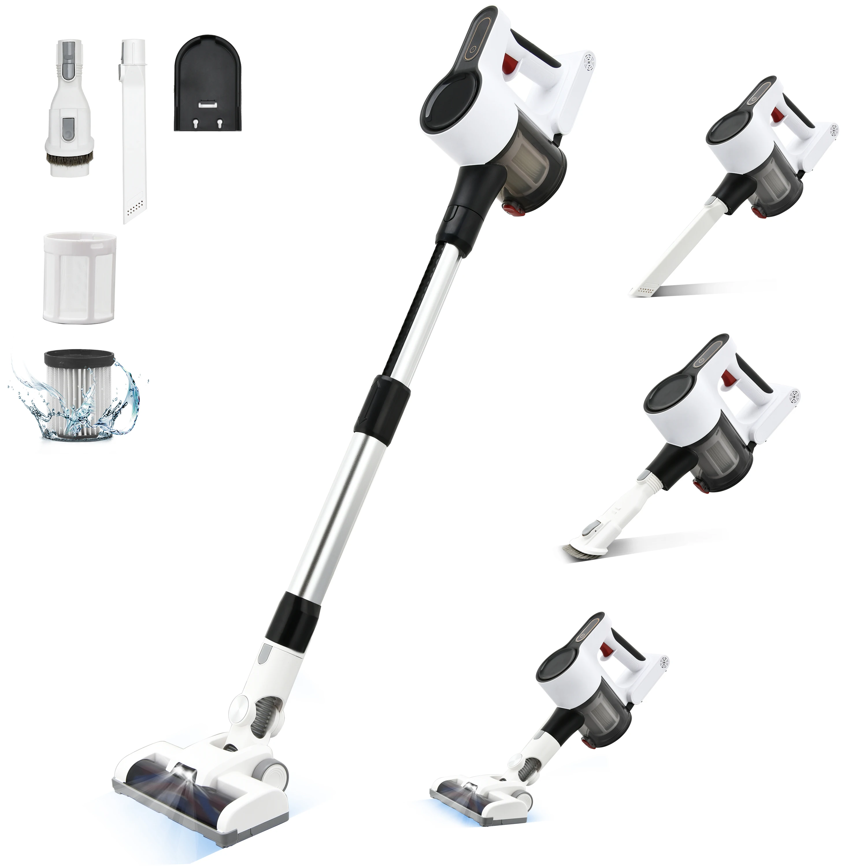 Powerful Vacuum Home Wireless Stick Handheld Vacuum Cleaner with LED Brush Rechargeable Cordless Vacuum Cleaner