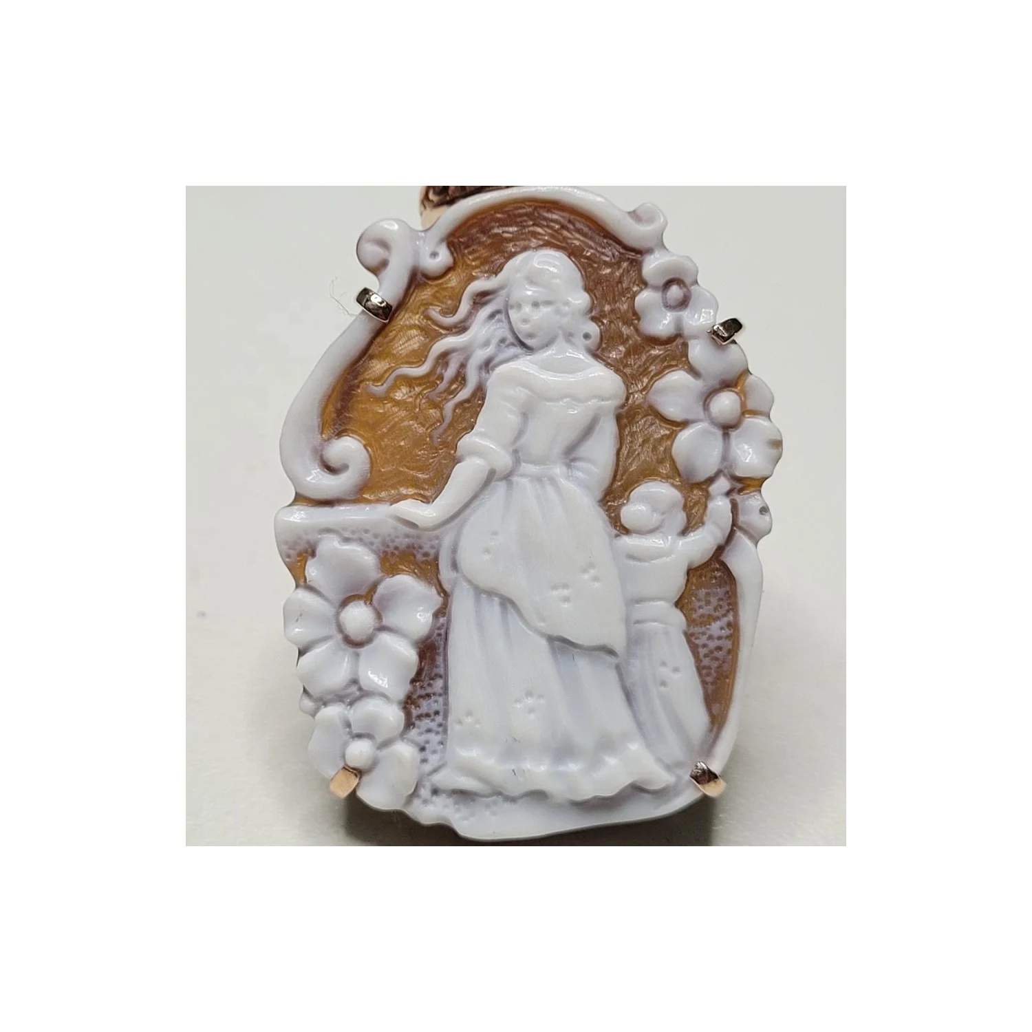 New Romantic Design Hand Carved sardonix Cameo made in italy for trinket jewelry