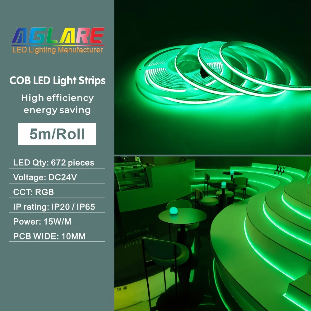 Indoor Decoration Lighting App Wifi Remote Controlled 672Leds Led Cob Smart Rgb Light Strip