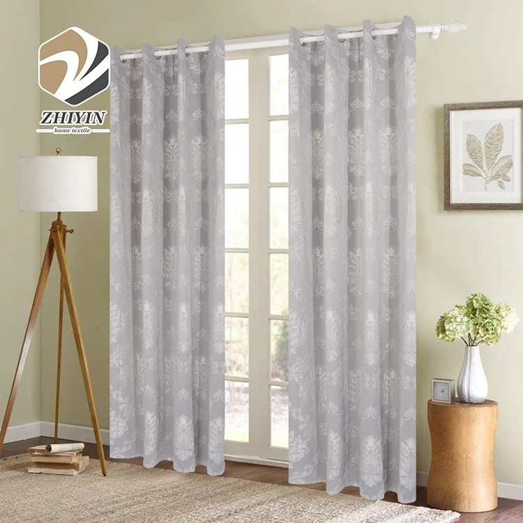 Hot sale beautiful woven 100 polyester blackout jacquard window curtain