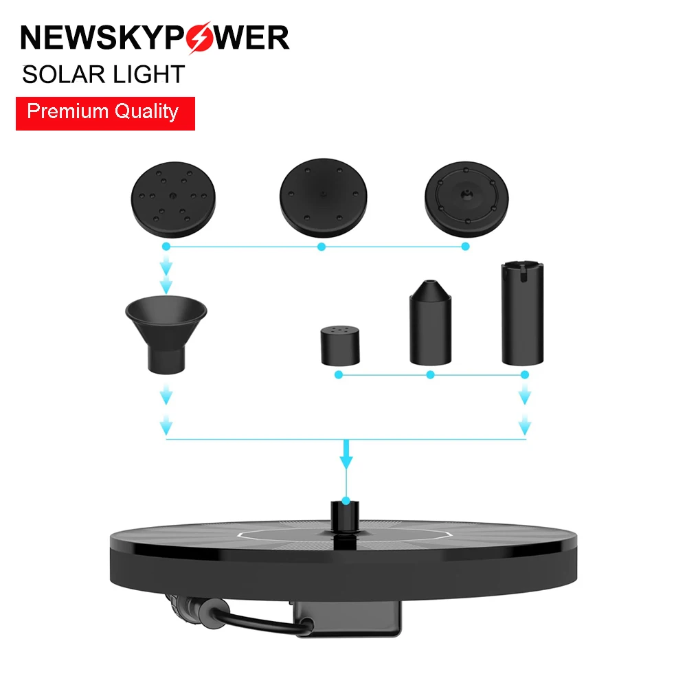 Wireless DC Solar Floating Fountain Birdbath Pump Pet Bird Feeder Water Fountain With 6 Sprayer Head Garden Home Decoration