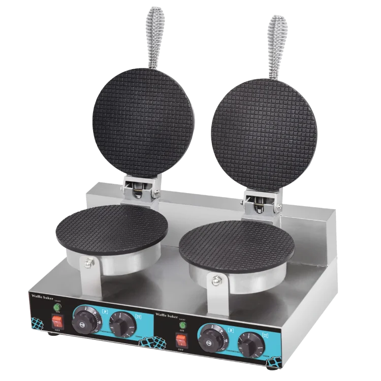 Professional Service Astar Snack Equipment 2-Plates Cone Waffle Baker With Good Price