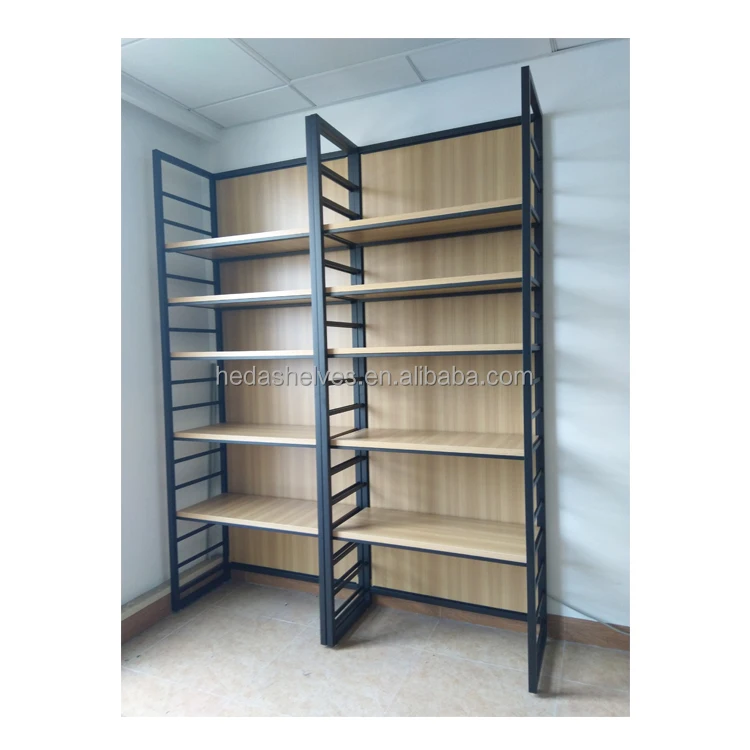 Wine Shelves Commercial Wooden Metal Storage Shelf Wood Shelves For Retail Store