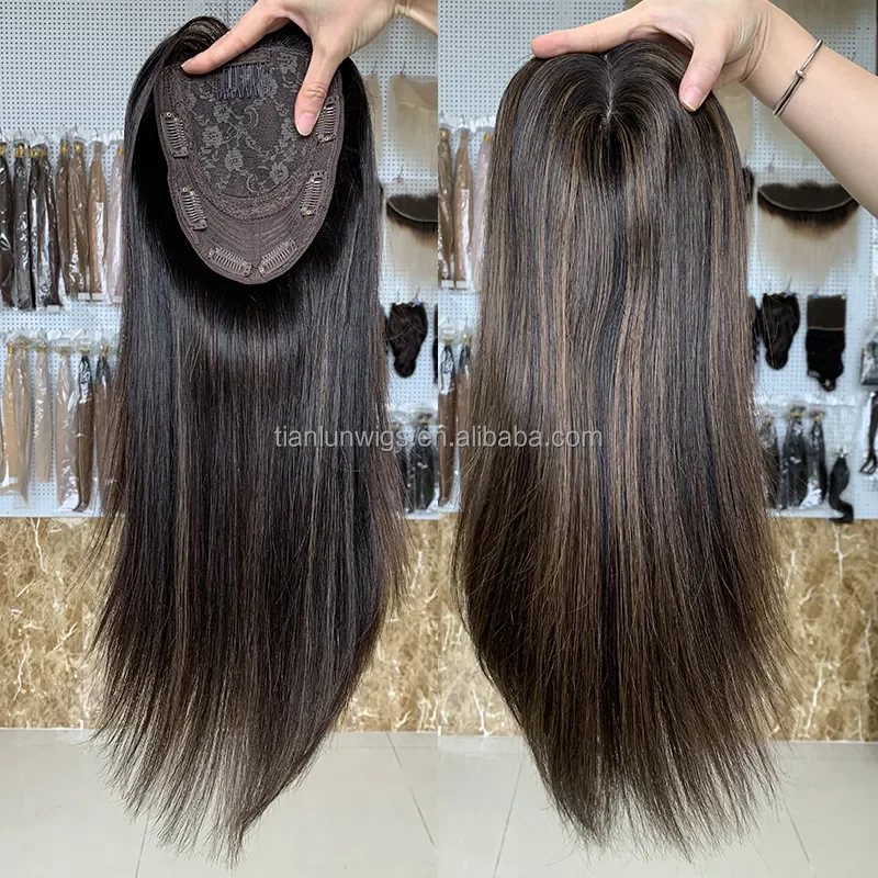 New Arrival European Human Hair Mono Base Topper Clip In Hair Piece Jewish Kosher Topper 5.6x6' Mono Base Human Hair Toupee