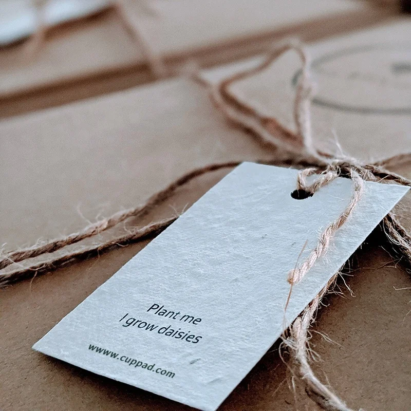 Пользовательская Роскошная Высококачественная тканевая бирка специальная переработанная из семян ручной