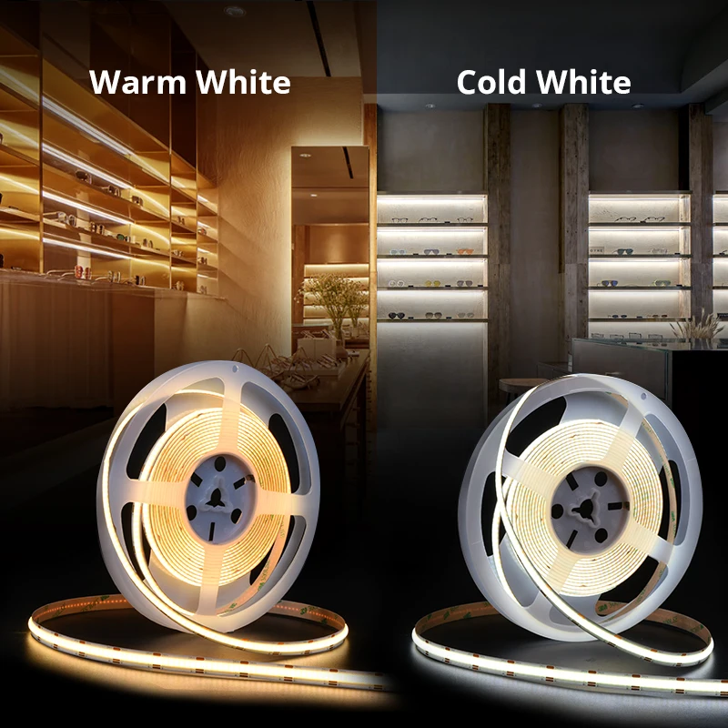 COB LED Strip Warm Cold White 3000k 6000k LED COB Strip Light Smart Tunable White COB Strip Decor Happy Birthday Party Lights