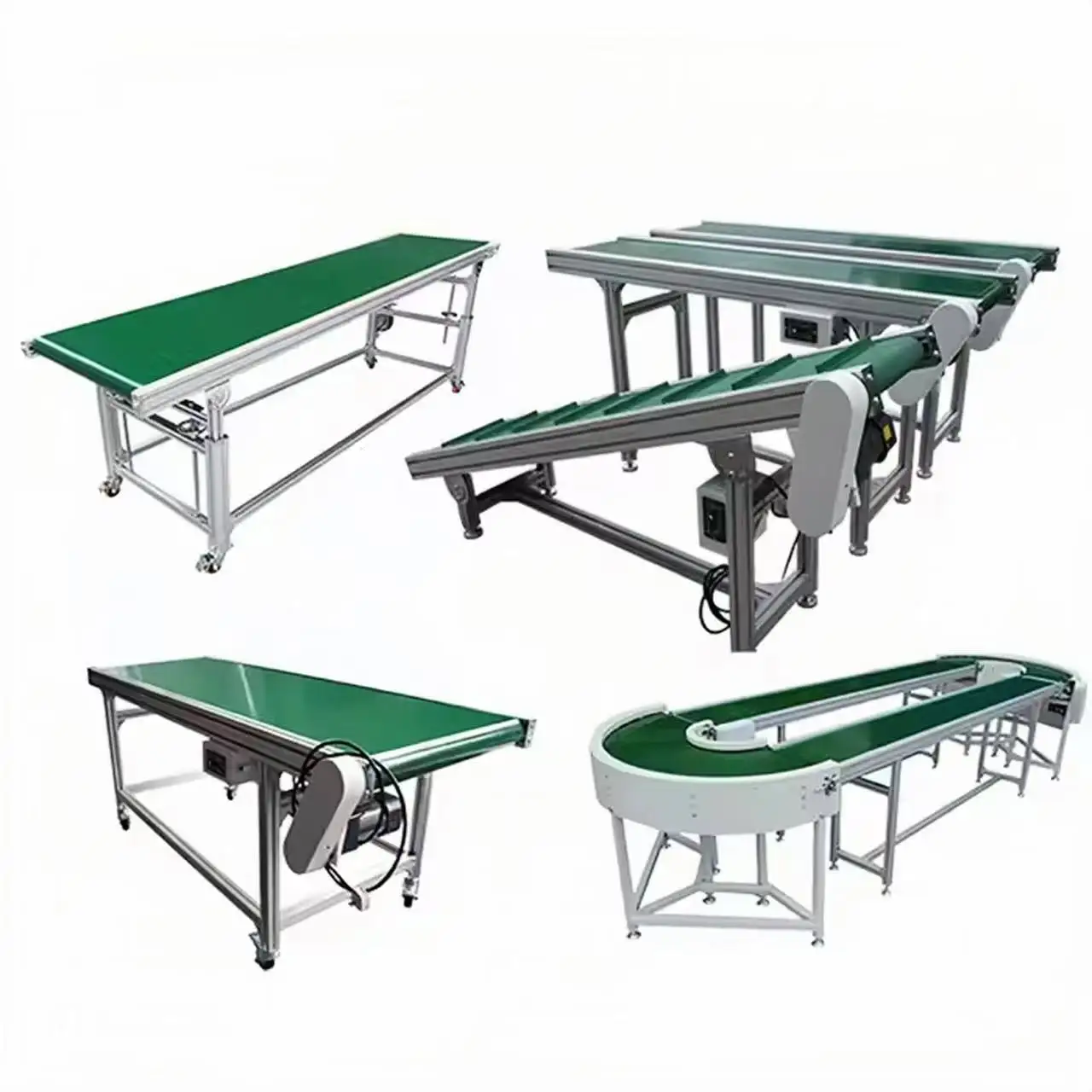 PVC Belt Conveyor Automatic Motorized Feeder Conveyor with Guardrail