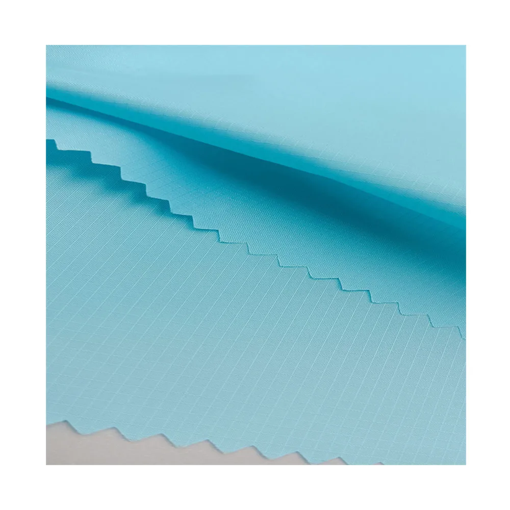 Wholesale In Stock 50D Woven Taffeta 100% Poly Jacquard ripstop Jacket fabric Polyamide For Bags, School Wear, Coats