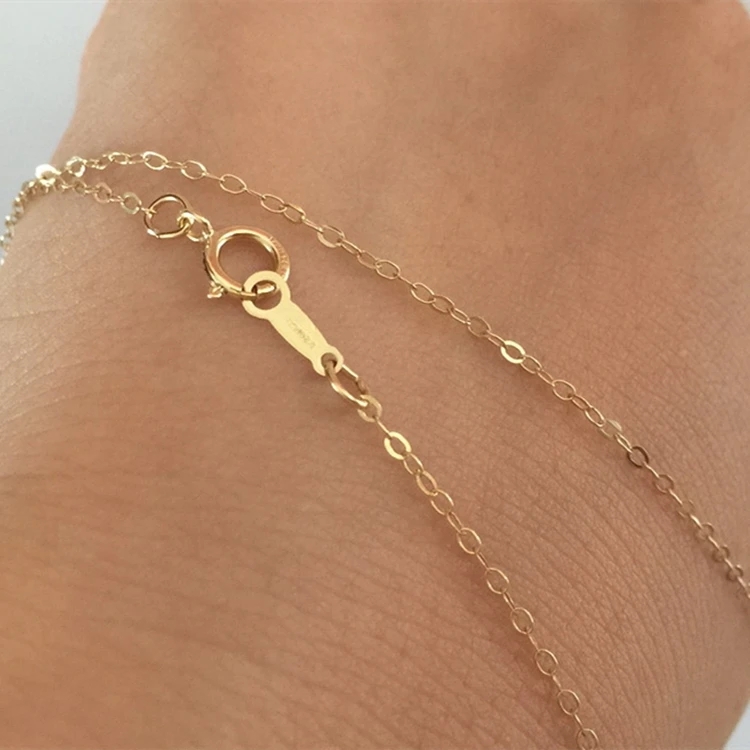 Permanet 1.3mm Flat Jewelry Cable Chain for Women Fashion Minimalist Gold Filled Necklace