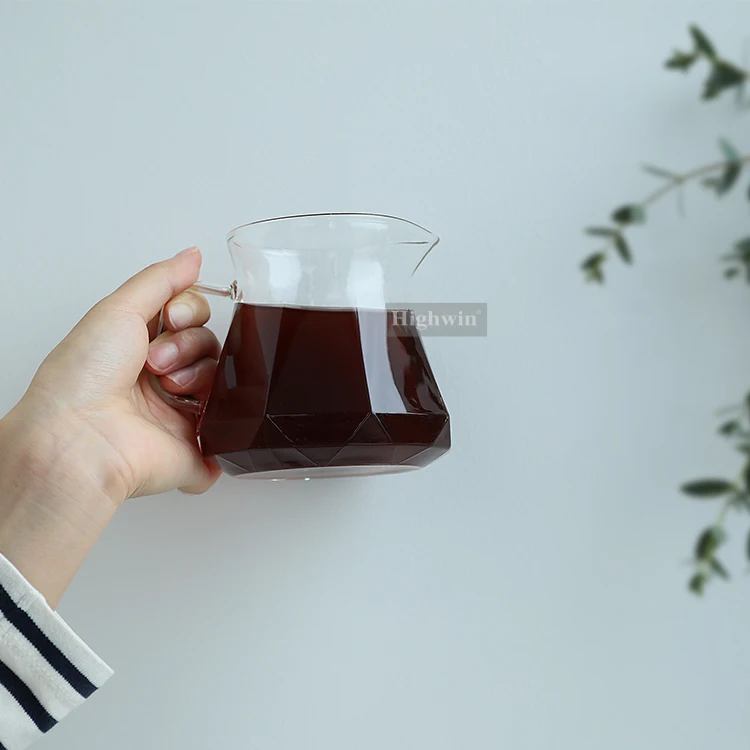 HIGHWIN 400ml 600ml High Bolisilicate Glass Coffee Maker Glass Coffee Server