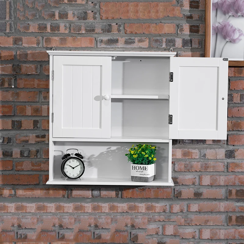 С 2 дверями и 1 полка коттедж коллекция настенный шкаф для ТВ настенное крепление ванной комнаты деревянный Органайзер хранилище лекарств