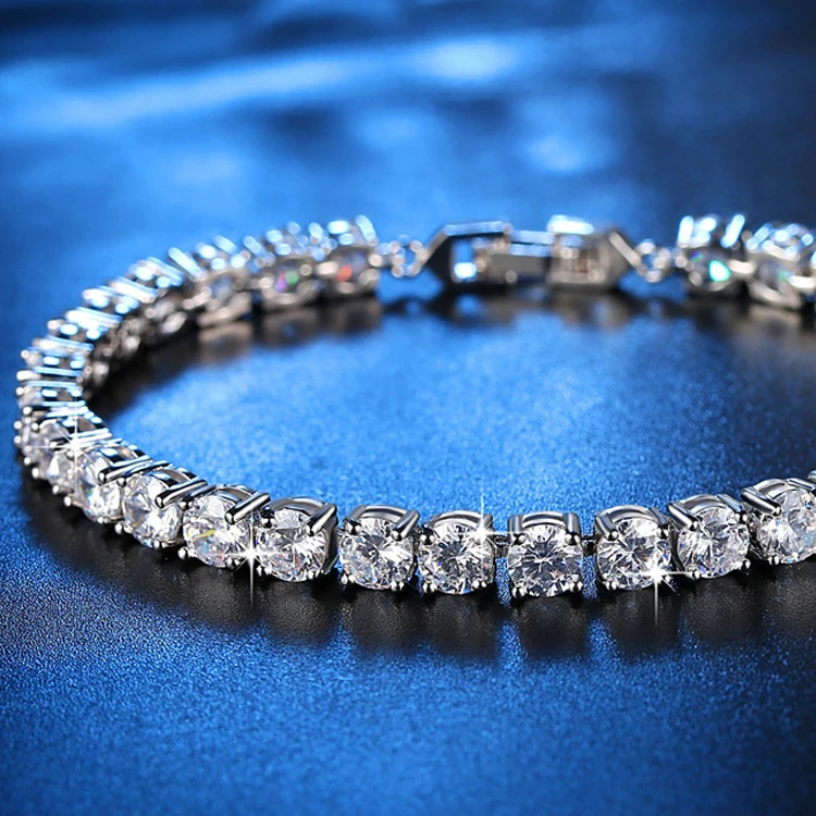 
Wholesale Silver Cubic Zirconia Bracelet Zircon Diamond Tennis Bracelet For Wedding Gift 