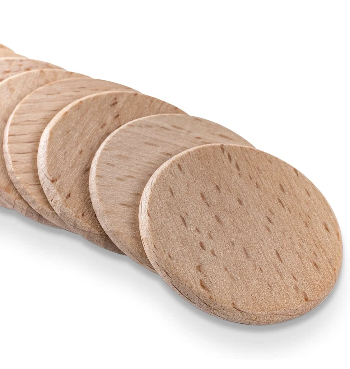 Round wooden cutout circles unfinished wood token beech wooden disc