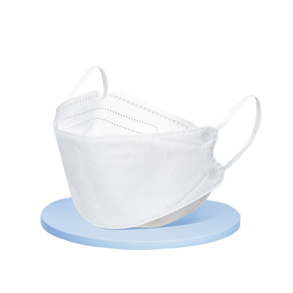 K95China Customized Disposable Non Woven 4ply Head Loop fish Mask plain white