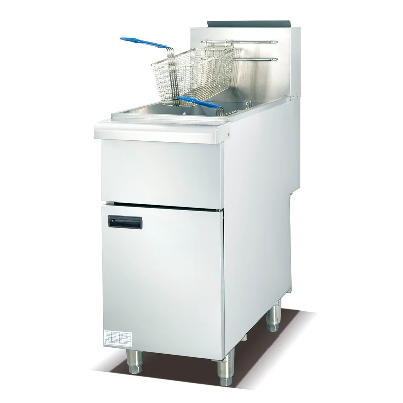 Industrial  Commercial Gas Chips Frying Machine Tank Potato Chips Chicken Fryer 4 Tube Gas Deep Fryer