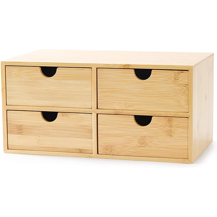 4 ящика бамбуковый органайзер для стола мини ящик Настольная Косметическая организация хранения