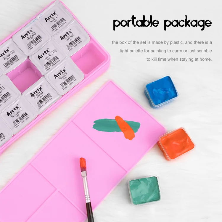 Arrtx Jelly Gouache Pigment Set Gouache Paint 30ML/18Colors Safe And Non-toxic For Beginners