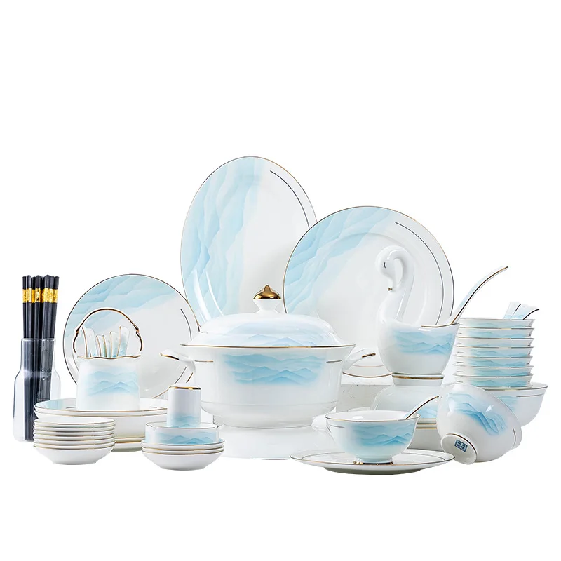 Modern Fashion Porcelain Plate Under Glaze Dessert Plate Dessert Plate Ceramic Dinner Set