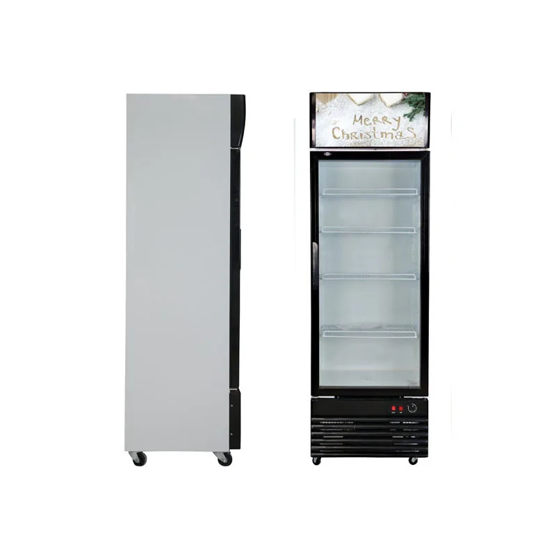 Single Glass Door Pepsi Freezer Beverage Cooler 220V Air Cooling LED Light Double Door Compressor for Restaurant Use