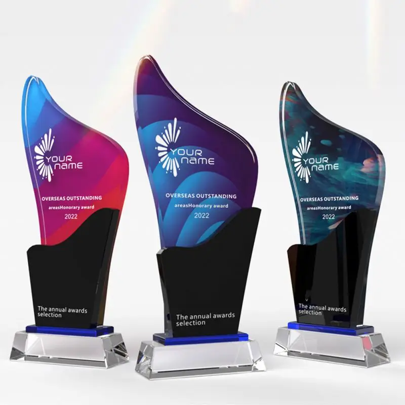 Wholesale 3D Laser Engrving, Acrylic Awards Blank Crystal Trophy Custom Logo Acrylic Star Awards For Business Gift/