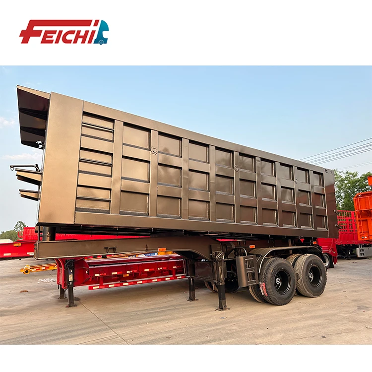 Tri-Axle Hydraulic Rear Dump trailer Tipper Semi Truck Tipping Trailer