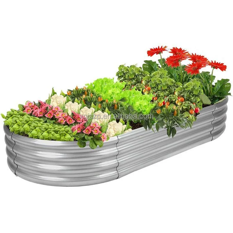 Metal Galvanized Garden Flower green Plant bed Raised Vegetable flower bed