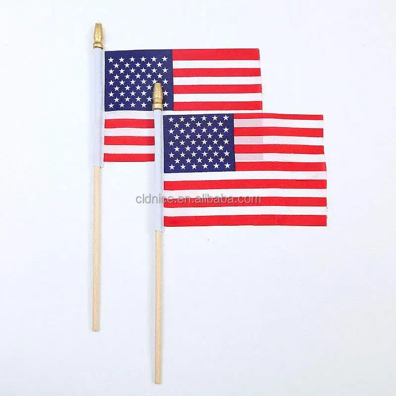 Nice 4th of July Flags Red White Blue Flag USA Handheld American Independence Day Promotional Banners Country American Flags