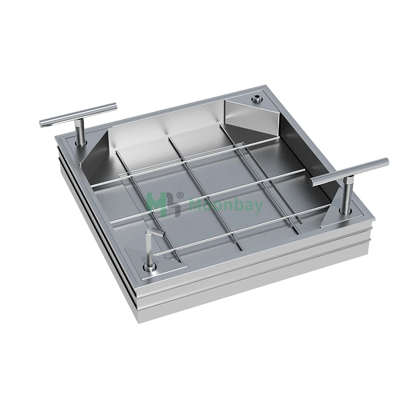 Factory wholesale lifting keys aluminum invisible hinged drain manhole cover