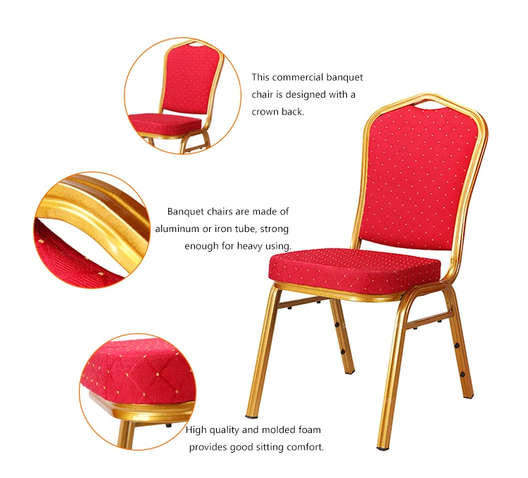 Wholesale Wedding Reception Chair Hotel Aluminum Stackable Banquet Chairs