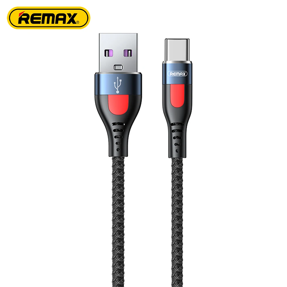 Remax RC-188a 5A Aluminum Alloy Fast Charging Braided type c Data Cable anti-pull anti-swing anti-bending USB cable