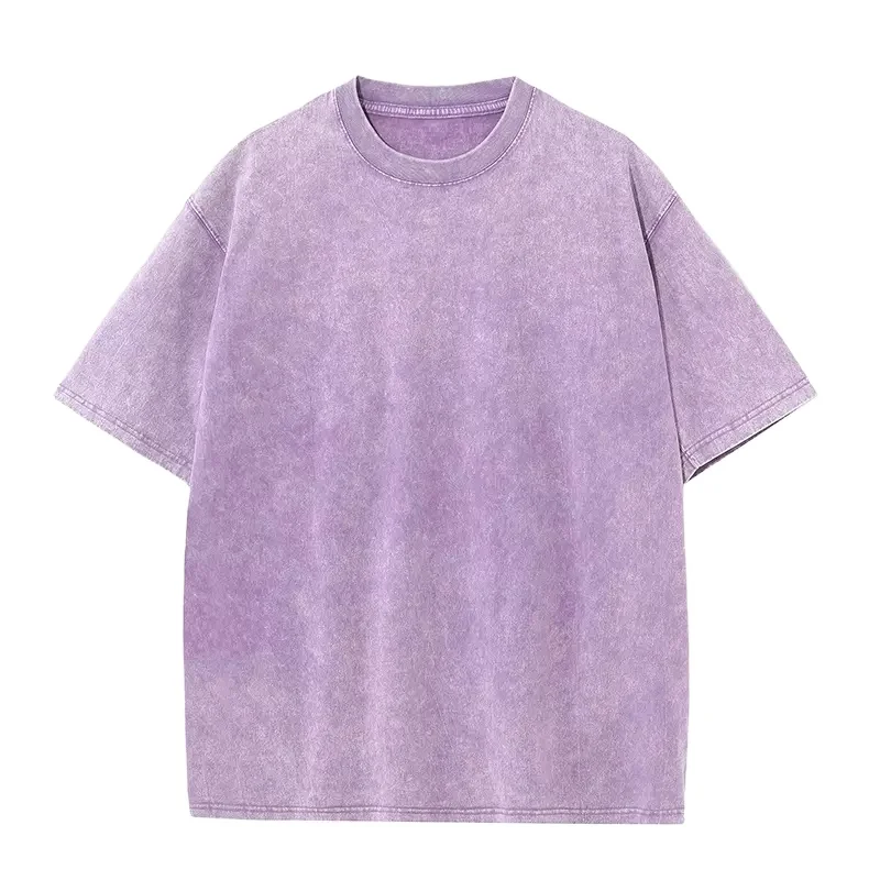 Wholesale 260gsm Stone washed Heavy Cotton vintage t-shirt Men street wear acid wash t shirt