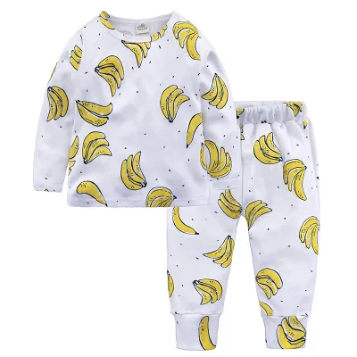 ZXQ29 wholesales Fruit pattern nighty pure cotton household clothing underwear suit for boys and girls