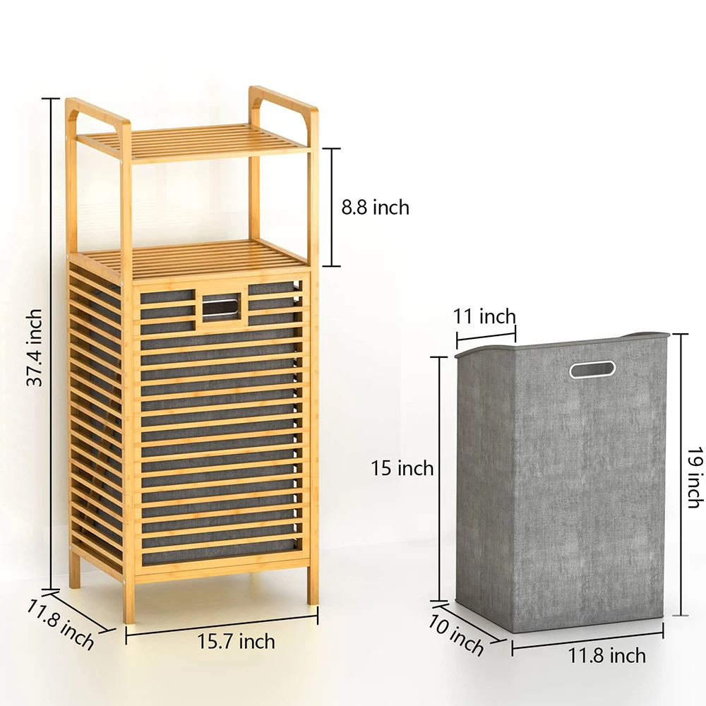 Hot sale High Capacity Wooden Bamboo Laundry Basket with Handles and Legs