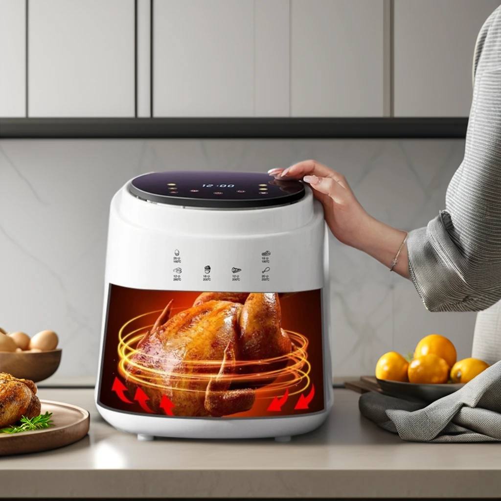 New Arrival 4.5L US Digital Smart Touch Screen Electric Deep Fryer 1400W Oil-Free Oven with LCD Display for Outdoor Hotel Use