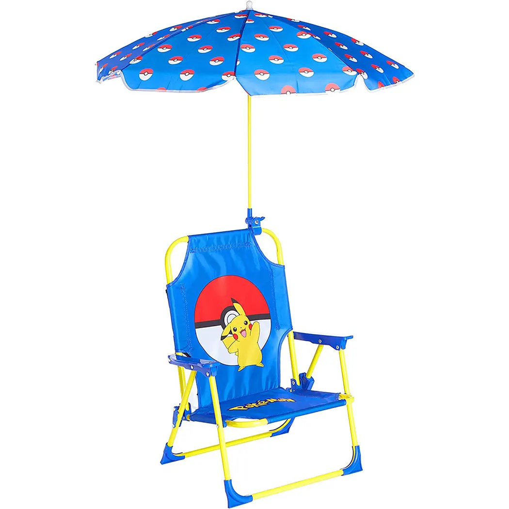 compact kid beach chair and umbrella with canopy set