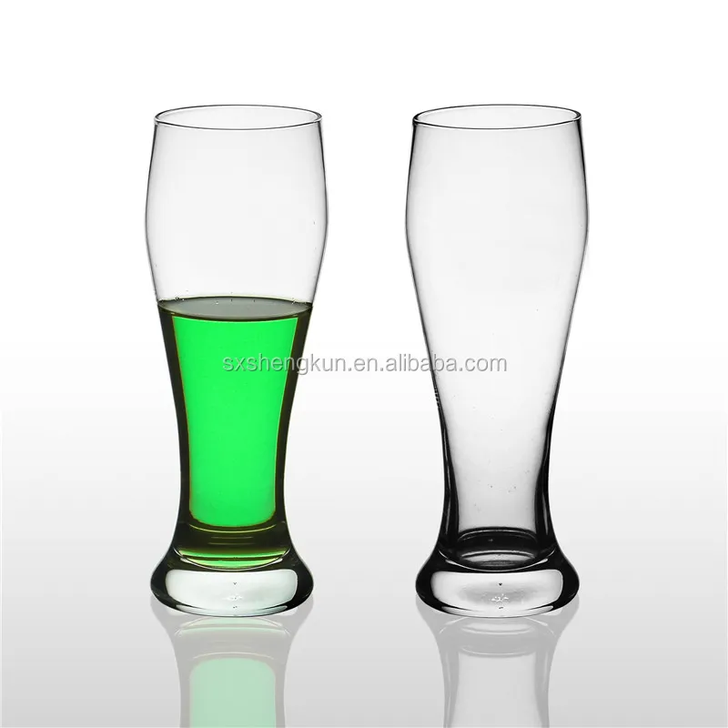 wholesale lead free crystal hand-made beer dual glass 450ml with decal logo