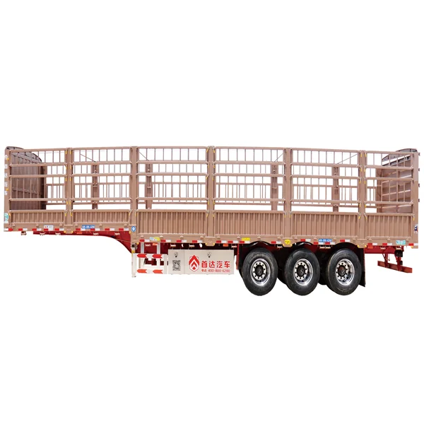 3 axle 40ft 60 80t heavy duty double dropside trailer fence trailer pig cargo transport side wall semi trailer