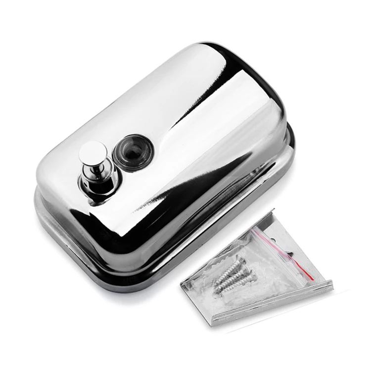 500 800 1000ml Square Wall Mounted  304 Stainless Steel hand Liquid Soap Dispenser