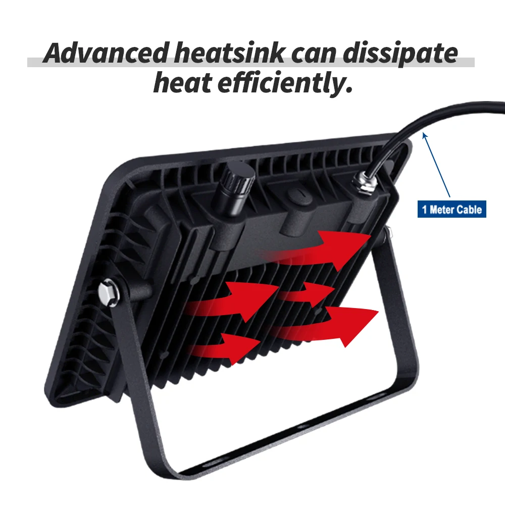 KCD 50w 100w 200w Spotlight Projector Football Stadium Sports Stadium Slim SMD Most Powerful LED Bracket Flood Light With Sensor