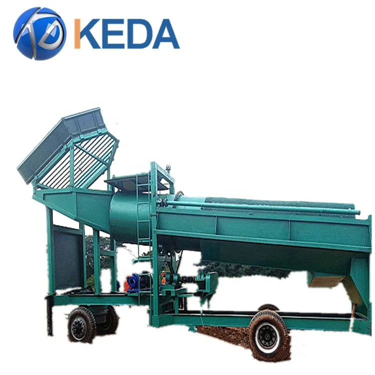 China Portable Mining Mobile Gold Trommel /Screen Mining Alluvial/river Gold Trommel