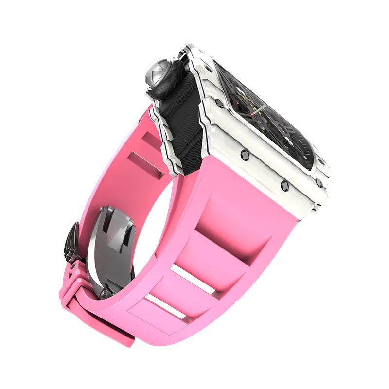 Classic Watch for men Pink 42mm carbon fiber Tonneau Holiday Gifts automatic wrist watch men hand watch