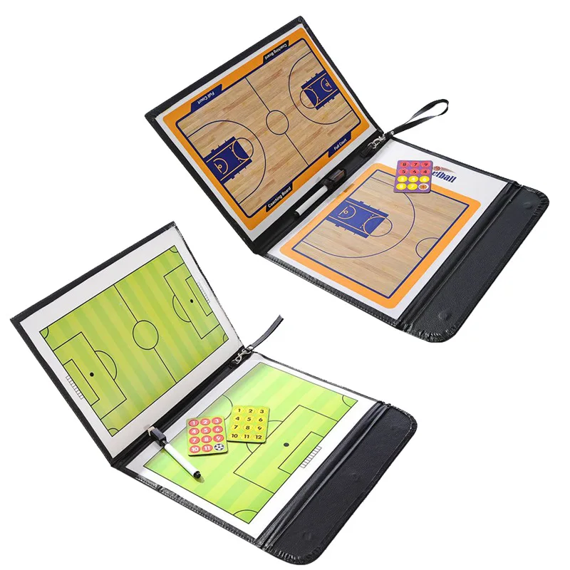 Basketball Coaching Board Portable PU Leather Foldable football Couching Board Basketball Training Equipment