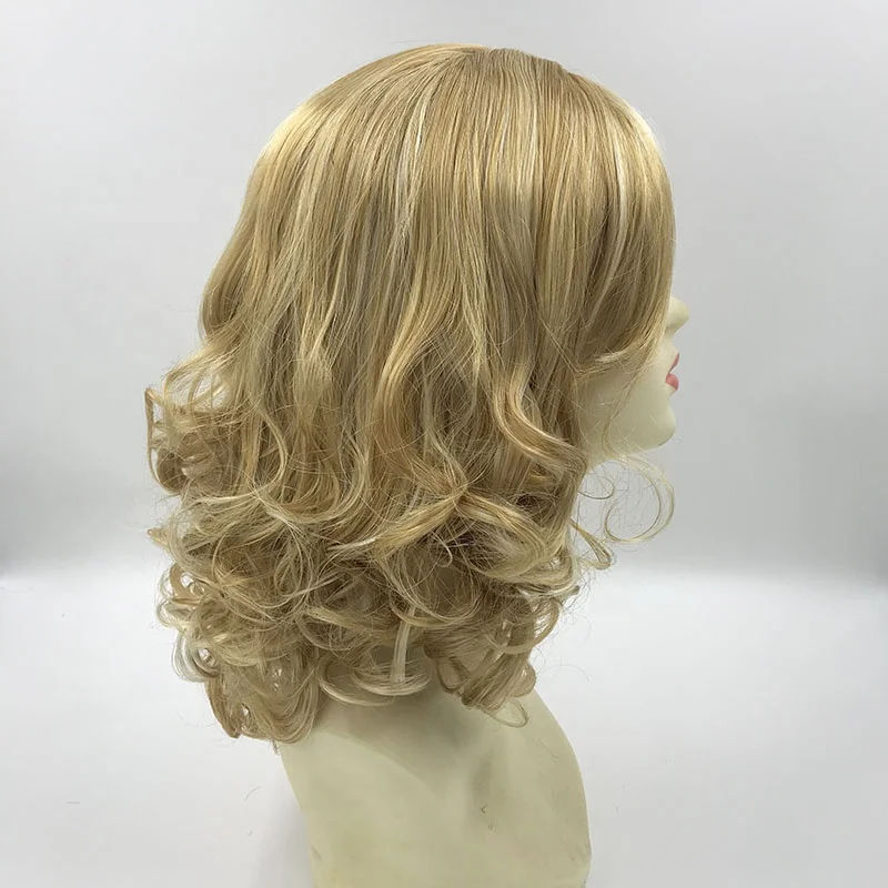 hot sale long wavy middle parting blonde highlights fancy vintage artificial hair costume wig