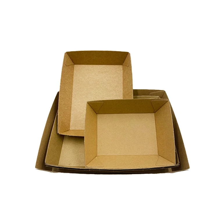 Corrugated boat box paper tray  Hot dog box disposable packaging paper box