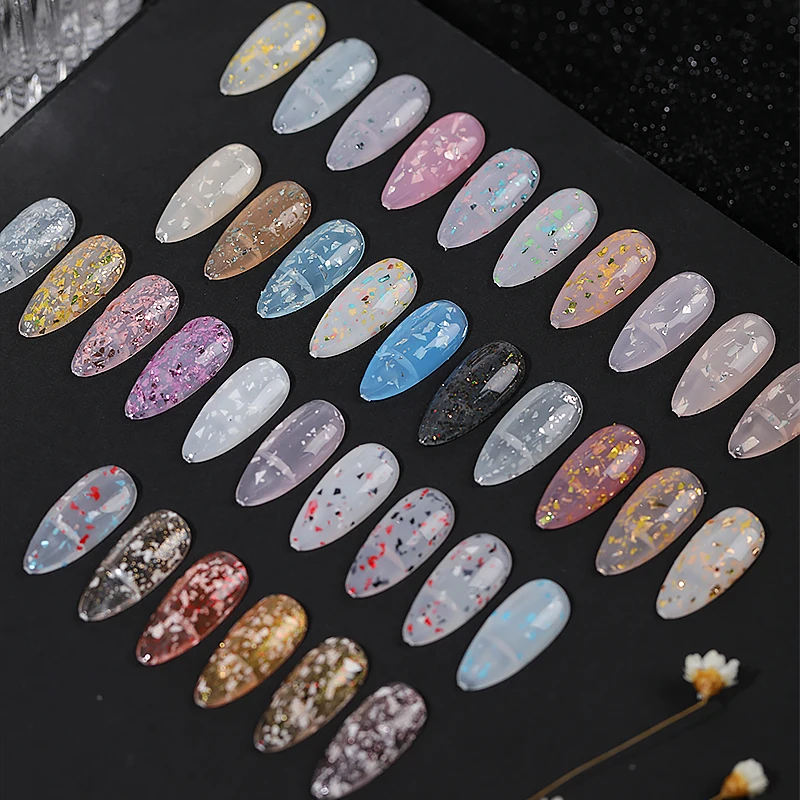 Oxxi Foil Falkes Gel OEM ODM Professional Gel Nail Polish Supplies Semi-permanent Chunky Glitter UV Gel Nail Polish