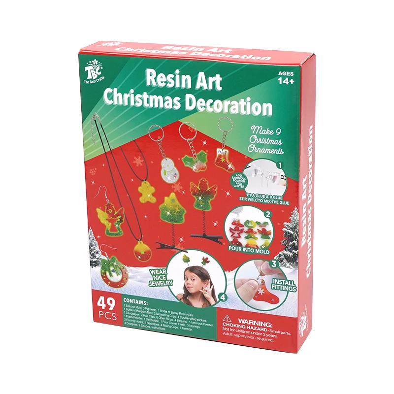 Latest DIY Christmas Resin Art Accessories for Kids Craft Cute Fairy Style Figurine with Model Pattern for Gifts